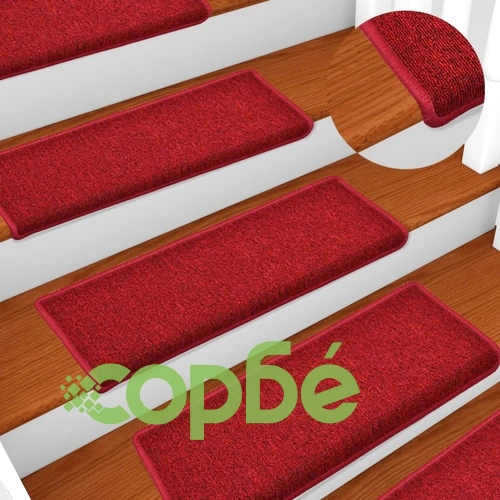 Изтривалки за стълби 15 бр. 65x21x4 см бордо правоъгълни ръбове ➤ топ цена ➤ sorbe.bg