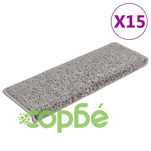 Изтривалки за стълби 15 бр. 65x21x4 см, сиви, с правоъгълен кант ➤ топ цена ➤ sorbe.bg