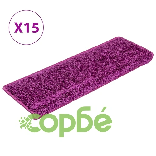 Изтривалки за стълби 15 бр. 65x21x4 см, лилави, правоъгълни, кант ➤ топ цена ➤ sorbe.bg