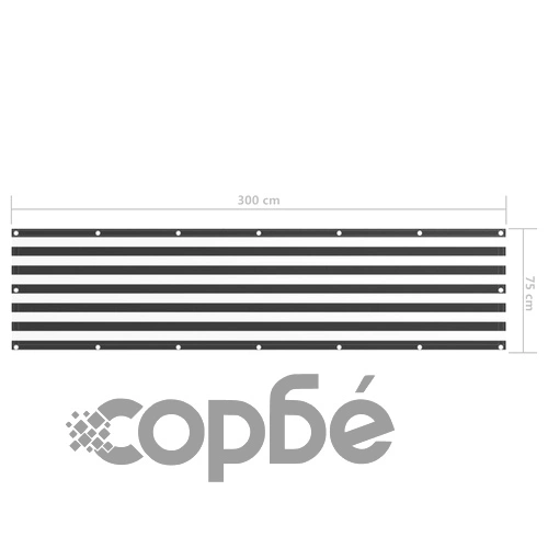 Балконски параван, антрацит и бяло, 75x300 см, оксфорд плат ➤ топ цена ➤ sorbe.bg