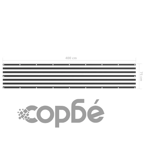 Балконски параван, антрацит и бяло, 75x400 см, оксфорд плат ➤ топ цена ➤ sorbe.bg