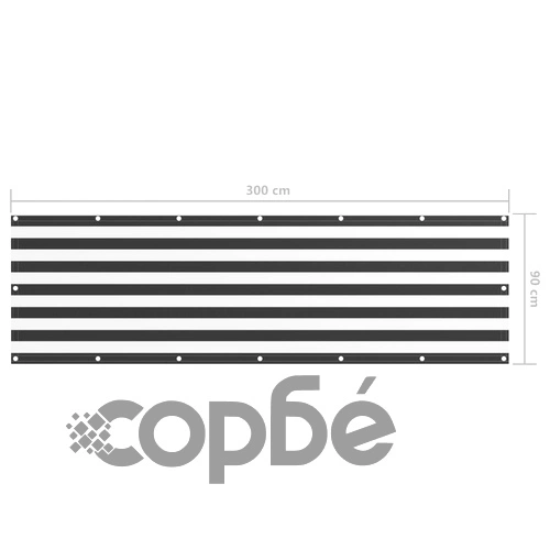 Балконски параван, антрацит и бяло, 90x300 см, оксфорд плат ➤ топ цена ➤ sorbe.bg