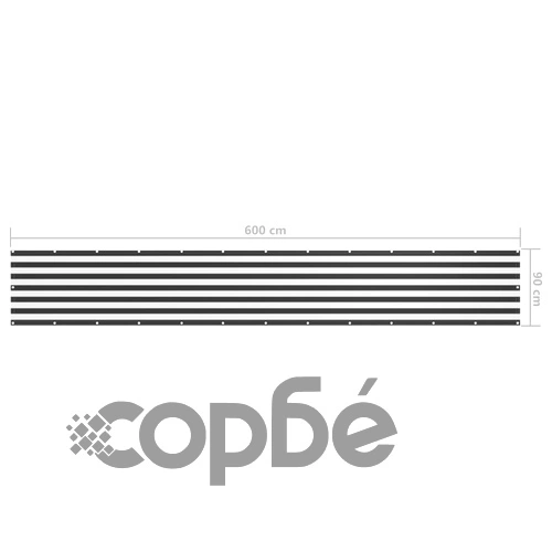 Балконски параван, антрацит и бяло, 90x600 см, оксфорд плат ➤ топ цена ➤ sorbe.bg
