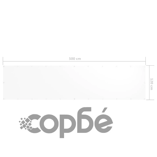 Балконски параван, бял, 120x500 см, оксфорд плат ➤ топ цена ➤ sorbe.bg