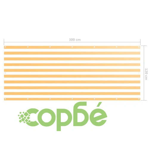 Балконски параван, бяло и жълто, 120x300 см, оксфорд плат ➤ топ цена ➤ sorbe.bg