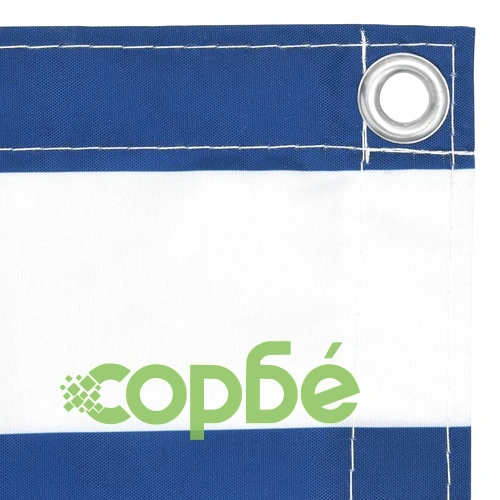 Балконски параван, бяло и синьо, 90x500 см, оксфорд плат ➤ топ цена ➤ sorbe.bg