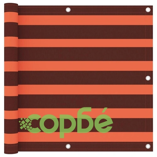 Балконски параван, оранжево и кафяво, 90x500 см, оксфорд плат ➤ топ цена ➤ sorbe.bg