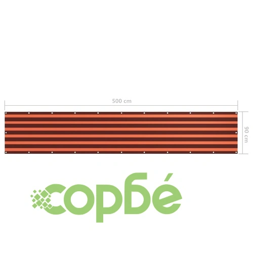 Балконски параван, оранжево и кафяво, 90x500 см, оксфорд плат ➤ топ цена ➤ sorbe.bg
