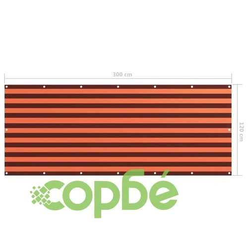 Балконски параван, оранжево и кафяво, 120x300 см, оксфорд плат ➤ топ цена ➤ sorbe.bg