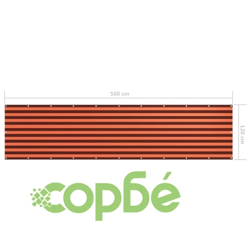 Балконски параван, оранжево и кафяво, 120x500 см, оксфорд плат ➤ топ цена ➤ sorbe.bg