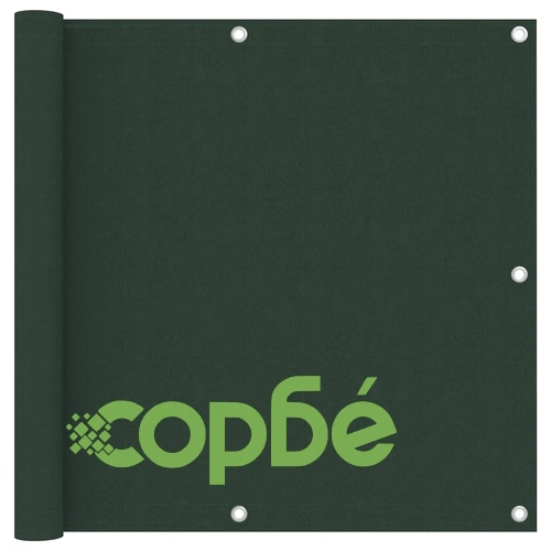 Балконски параван, тъмнозелен, 90x500 см, плат оксфорд ➤ топ цена ➤ sorbe.bg