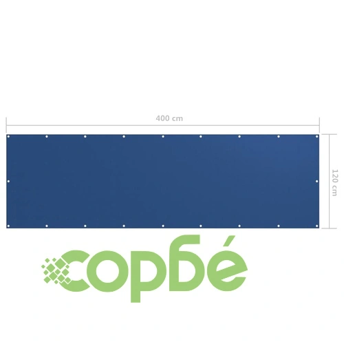 Балконски параван, син, 120x400 см, оксфорд плат ➤ топ цена ➤ sorbe.bg