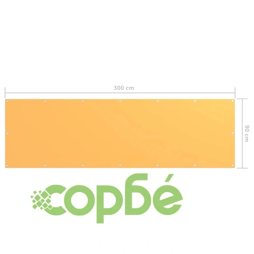 Балконски параван, жълт, 90x300 см, оксфорд плат ➤ топ цена ➤ sorbe.bg