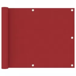 Балконски параван, червен, 75x600 см, оксфорд плат