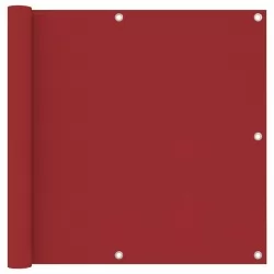 Балконски параван, червен, 90x500 см, оксфорд плат