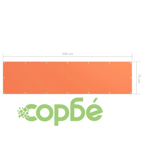 Балконски параван, оранжев, 75x300 см, оксфорд плат ➤ топ цена ➤ sorbe.bg