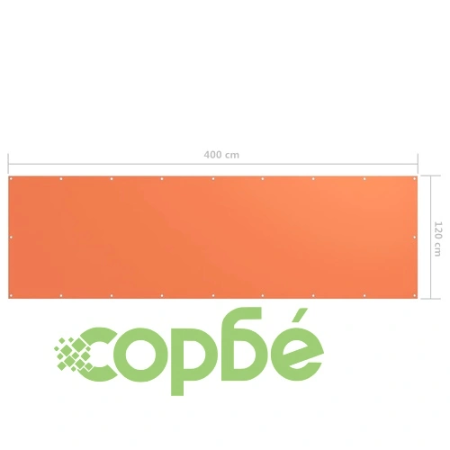 Балконски параван, оранжев, 120x400 см, оксфорд плат ➤ топ цена ➤ sorbe.bg