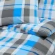 Комплект спално бельо, синьо и сиво, 200x200 см, памук