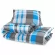 Комплект спално бельо, синьо и сиво, 200x200 см, памук