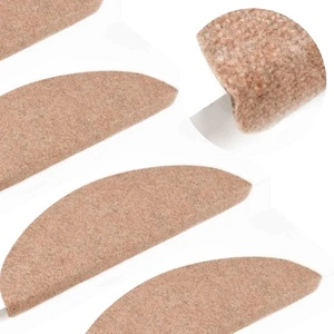 Самозалепващи стелки за стълби, 15 бр, 56x17x3 см, бежови