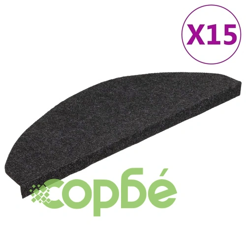 Самозалепващи стелки за стъпала, 15 бр, 65x22,5x3,5 см, черни ➤ топ цена ➤ sorbe.bg