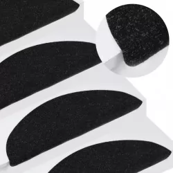 Самозалепващи стелки за стъпала, 15 бр, 65x22,5x3,5 см, черни