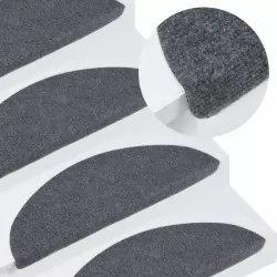 Самозалепващи стелки за стъпала, 15 бр, 65x22,5x3,5 см, сиви
