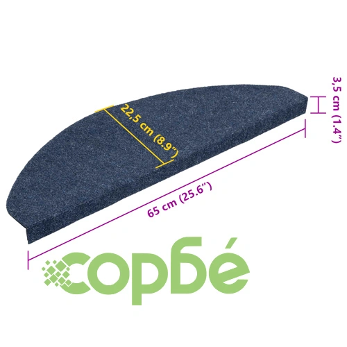 Самозалепващи стелки за стъпала, 15 бр, 65x22,5x3,5 см, сини ➤ топ цена ➤ sorbe.bg