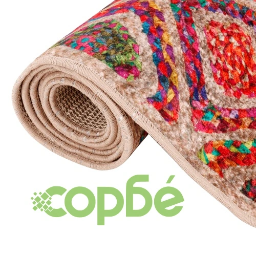 Перящ се килим многоцветен 190x300 см противоплъзгащ ➤ топ цена ➤ sorbe.bg