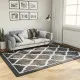 Перящ се килим, черно и бяло, 160x230 см, противоплъзгащ