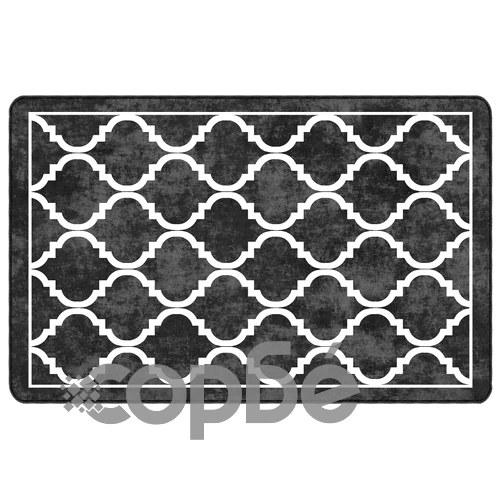 Перящ се килим, черно и бяло, 190x300 см, противоплъзгащ ➤ топ цена ➤ sorbe.bg