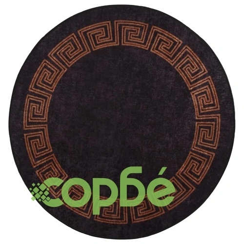Перящ се килим, черно и златисто,  200 см, противоплъзгащ ➤ топ цена ➤ sorbe.bg