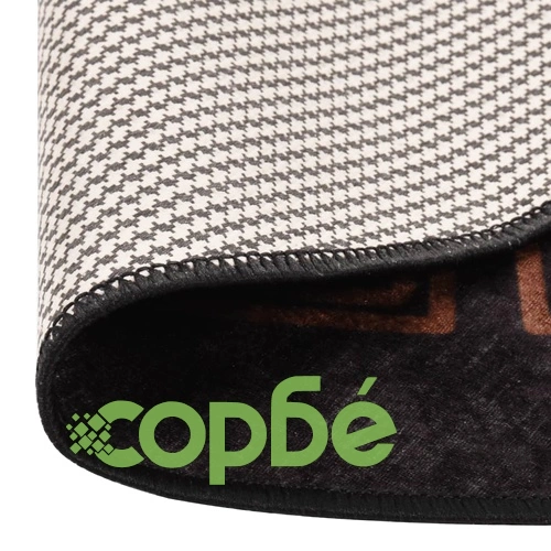 Перящ се килим, черно и златисто,  200 см, противоплъзгащ ➤ топ цена ➤ sorbe.bg
