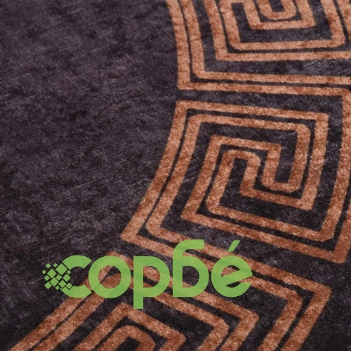 Перящ се килим, черно и златисто,  200 см, противоплъзгащ ➤ топ цена ➤ sorbe.bg