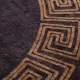 Перящ се килим, черно и златисто, Ø 200 см, противоплъзгащ