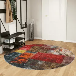 Перящ се килим многоцветен Ø 200 см противоплъзгащ