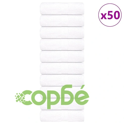 Кърпи за гости 50 бр бели 30x50 см 360 gsm 100% памук на топ цена от sorbe.bg Кърпи за гости 50 бр бели 30x50 см 360 gsm 100% памук ➤ топ цена ➤ sorbe.bg