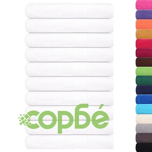Кърпи за сауна 10 бр бели 80x200 см 360 gsm 100% памук ➤ топ цена ➤ sorbe.bg