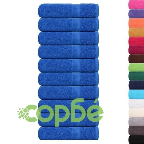Кърпи за баня 10 бр сини 70x140 см 360 gsm 100% памук ➤ топ цена ➤ sorbe.bg