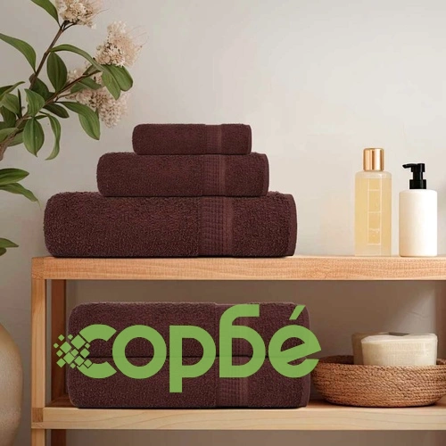 Кърпи за сауна 10 бр кафяви 80x200 см 360 gsm 100% памук ➤ топ цена ➤ sorbe.bg