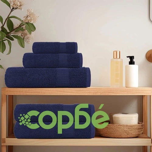 Кърпи за сауна 10 бр нейви сини 80x200 см 360 gsm 100% памук ➤ топ цена ➤ sorbe.bg