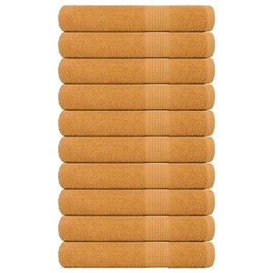 Кърпи за сауна 10 бр златисти 80x200 см 360 gsm 100% памук