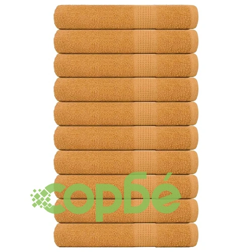 Кърпи за сауна 10 бр златисти 80x200 см 360 gsm 100% памук ➤ топ цена ➤ sorbe.bg