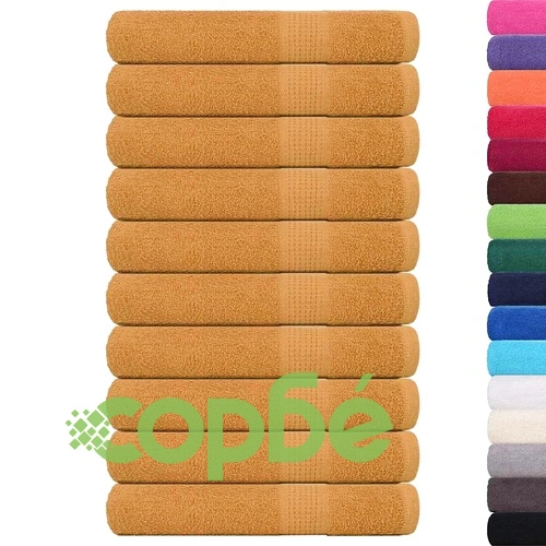 Кърпи за сауна 10 бр златисти 80x200 см 360 gsm 100% памук ➤ топ цена ➤ sorbe.bg
