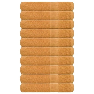 Кърпи 10 бр златисти 100x200 см 360 gsm 100% памук