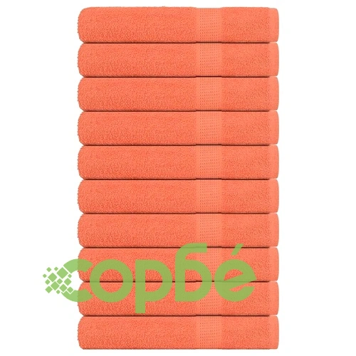 Кърпи 10 бр оранжеви 100x200 см 360 gsm 100% памук ➤ топ цена ➤ sorbe.bg
