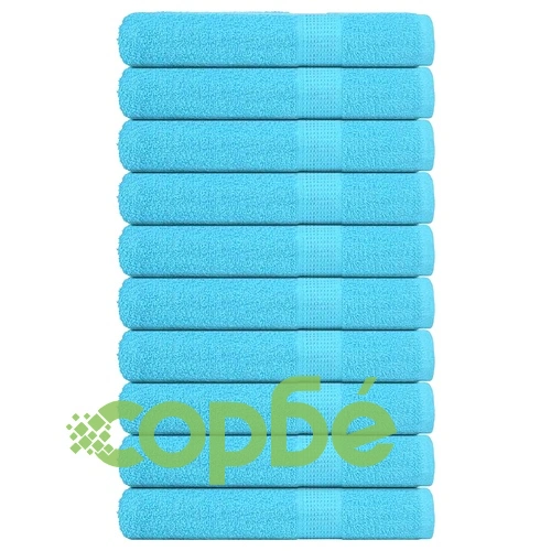 Кърпи за сауна 10 бр тюркоаз 80x200 см 360 gsm 100% памук ➤ топ цена ➤ sorbe.bg