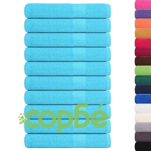 Кърпи за сауна 10 бр тюркоаз 80x200 см 360 gsm 100% памук ➤ топ цена ➤ sorbe.bg