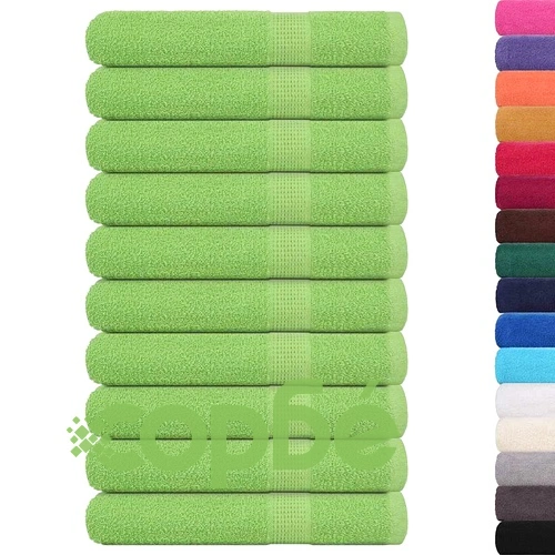 Кърпи за сауна 10 бр ябълковозелени 80x200см 360 gsm 100% памук ➤ топ цена ➤ sorbe.bg