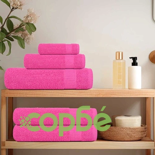 Кърпи за сауна 10 бр розови 80x200 см 360 gsm 100% памук ➤ топ цена ➤ sorbe.bg